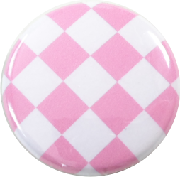 Karo Button pink weiß - zum Schließen ins Bild klicken